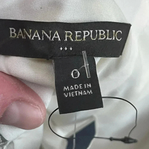 NWT Banana Republic Palm Floral Linen-Blend Ruffle-Hem Dress Adjustable Straps - Picture 8 of 9